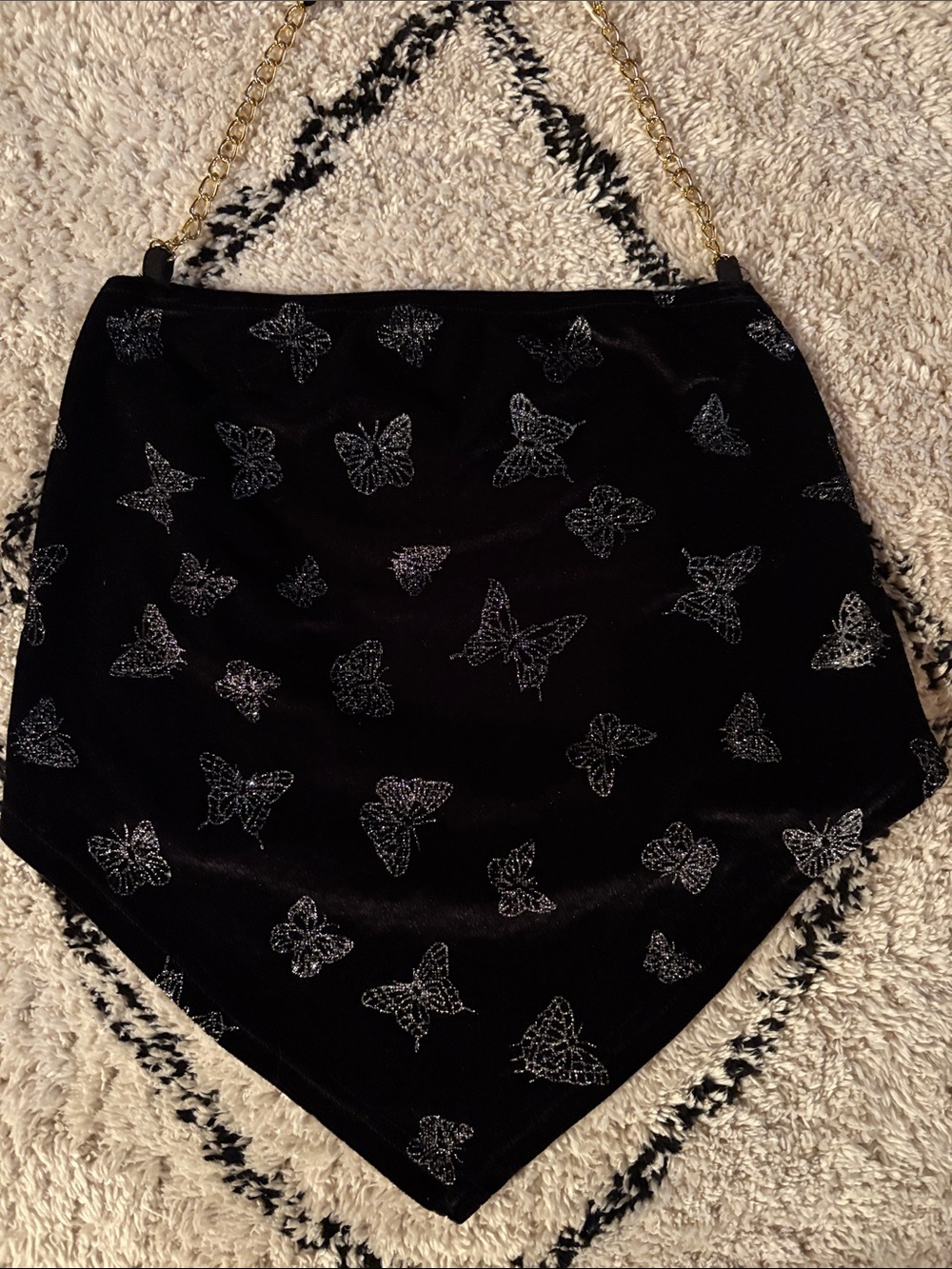 Black Velvet Butterfly Tank Top